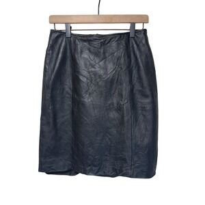 Croft & Barrow Vintage Lambskin Leather Pencil Skirt Black Size 6